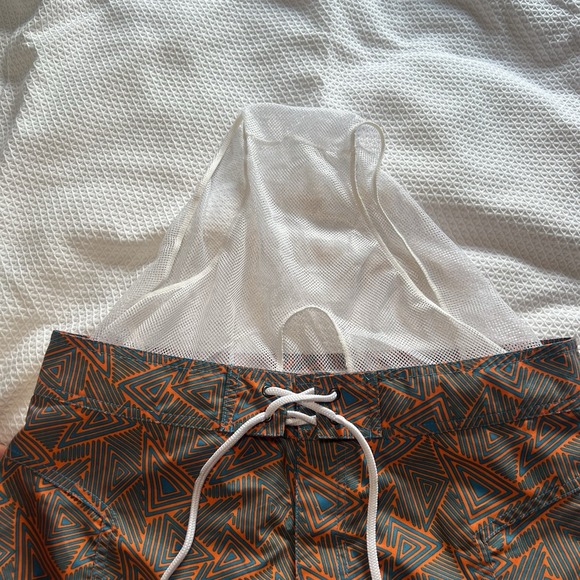 Surf‎ & Swim Co. Men's Size 32 Swim Trunks Swim Shorts Blue/Orange - Picture 6 of 7